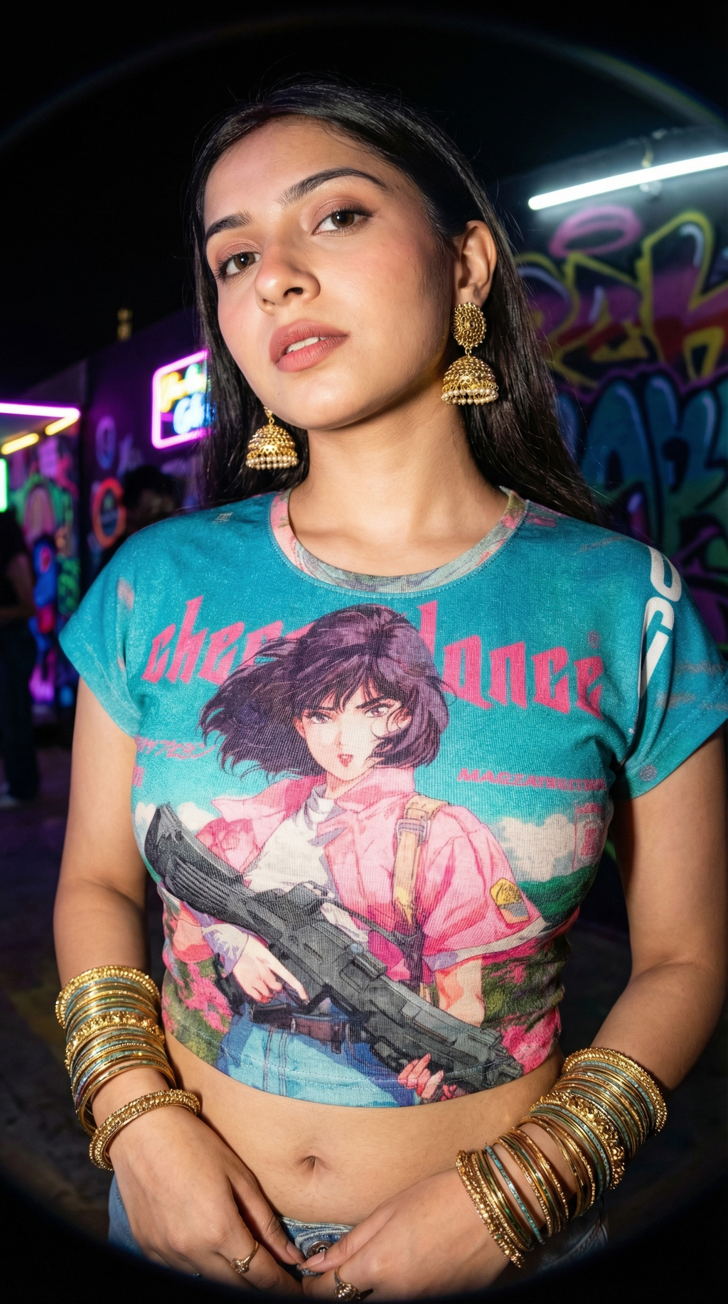 Petals & Steel Crop Top